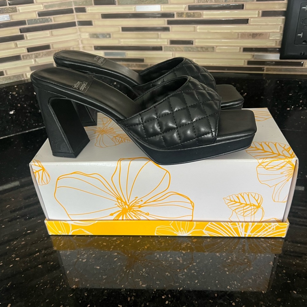 Jeffrey Campbell Nana Black Quilted Women's Heels